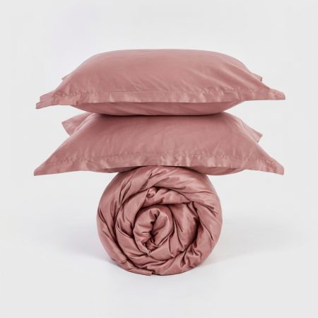 lenjerie de pat saten tc300 dusty pink