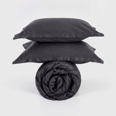 lenjerie de pat saten tc300 antracit