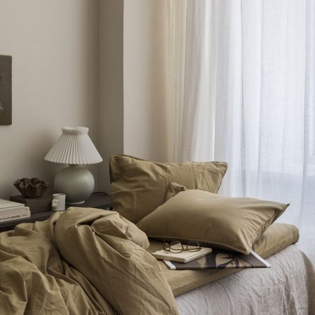 lenjerie de pat satin olive