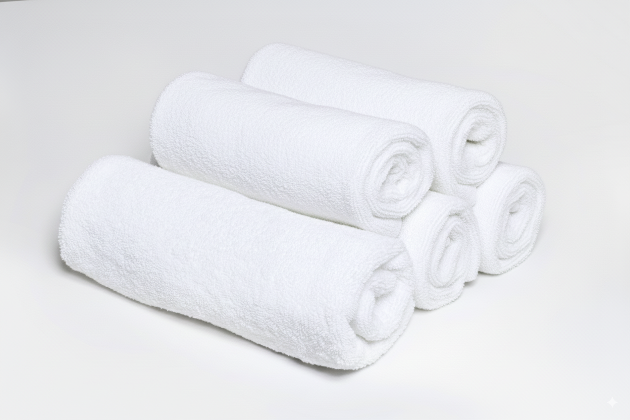 set 5 prosoape albe 30x50cm
