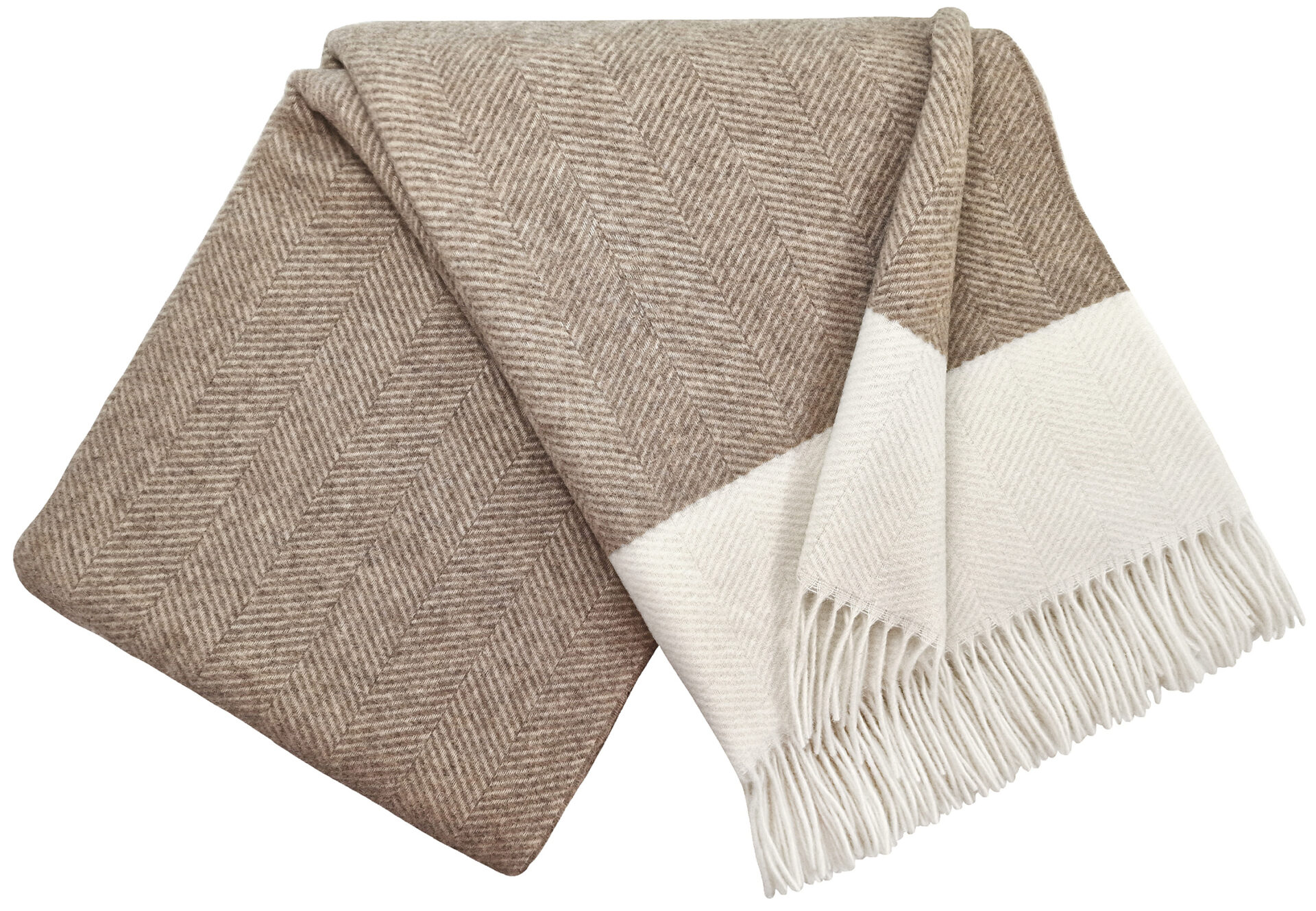 patura merino faro-m-weiß-braun Pătură 90% lână merino și 10% cașmir - Faro Lux Brown and Beige - Pături MERINO