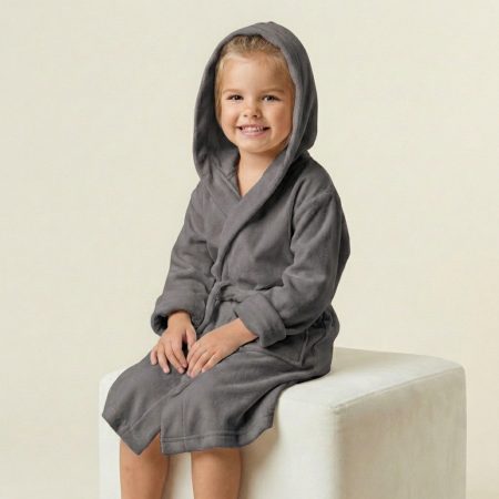 halat de baie copii antracit premium